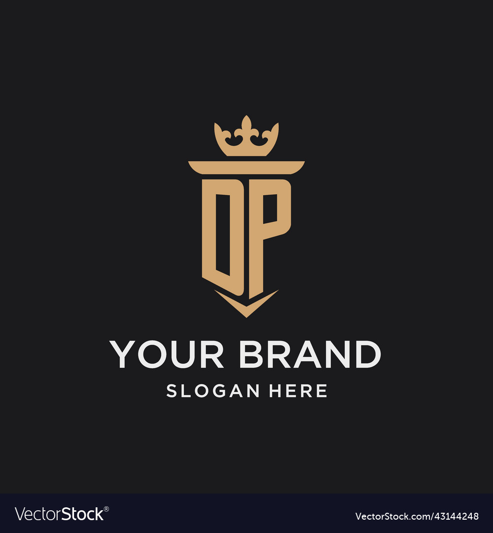 Dp monogram with medieval style luxury Royalty Free Vector