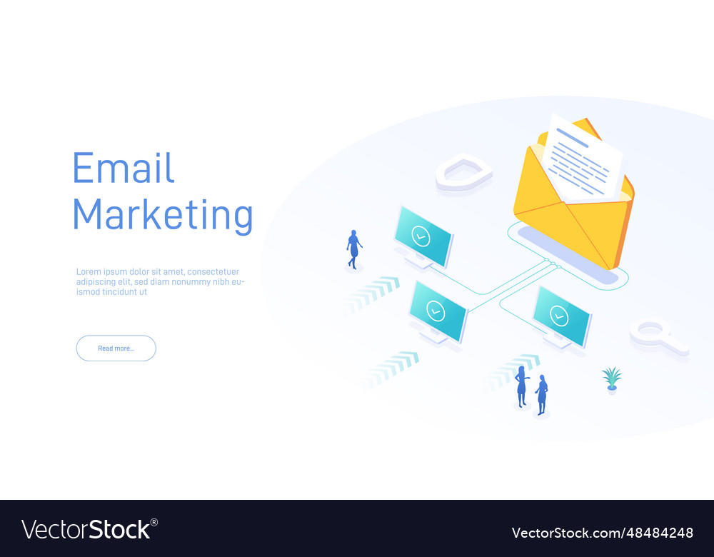 Email marketing concept electronic mail messageas