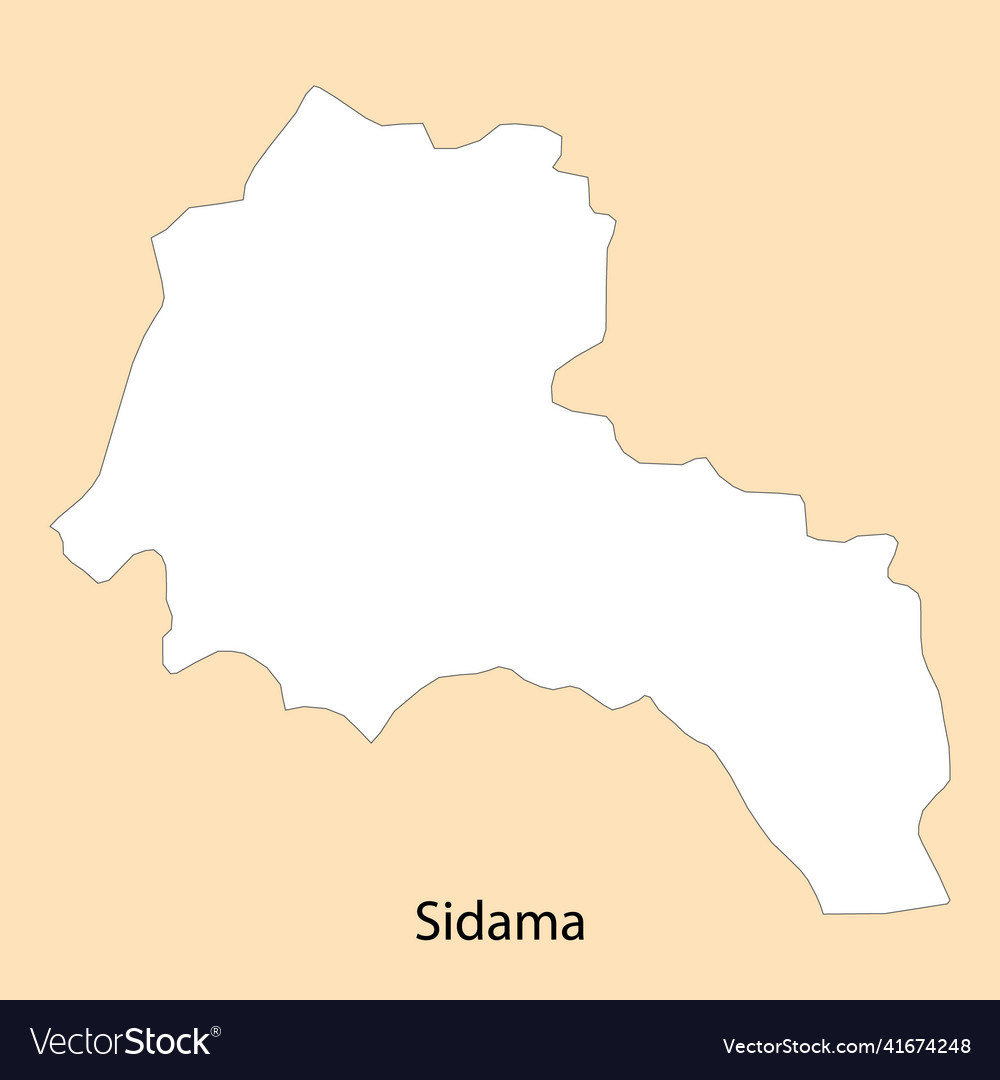 High quality map of sidama is a region ethiopia Vector Image