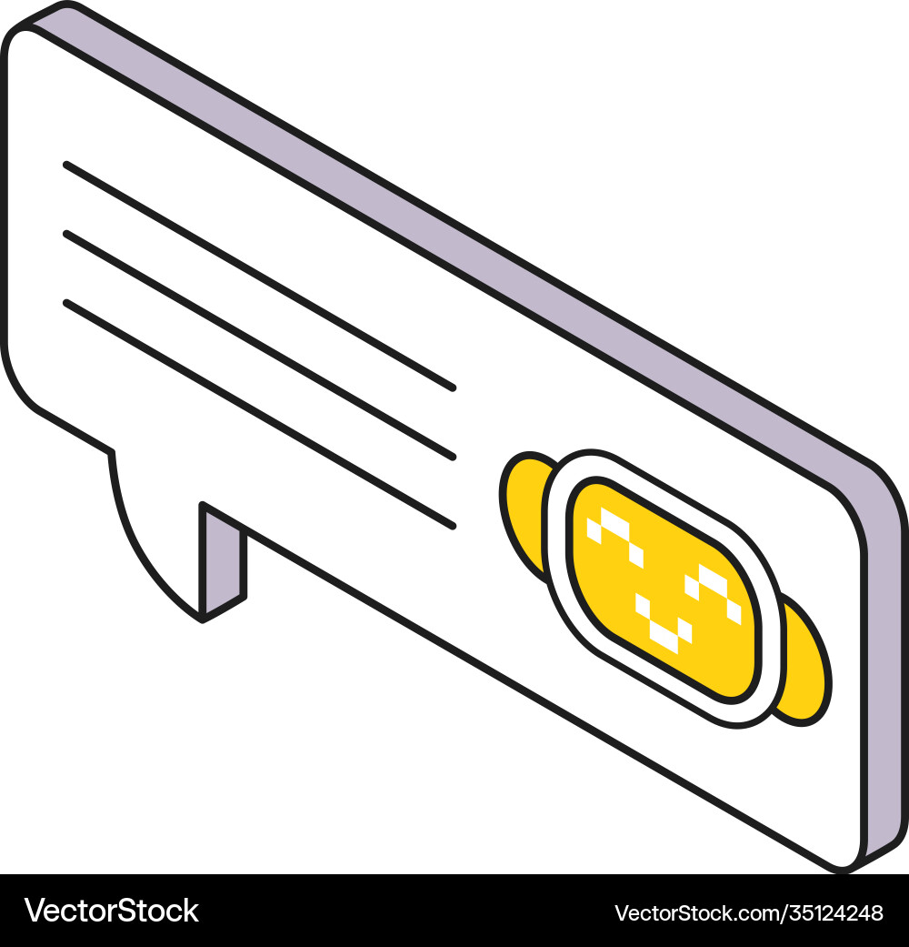 Isometric chatbot icon Royalty Free Vector Image