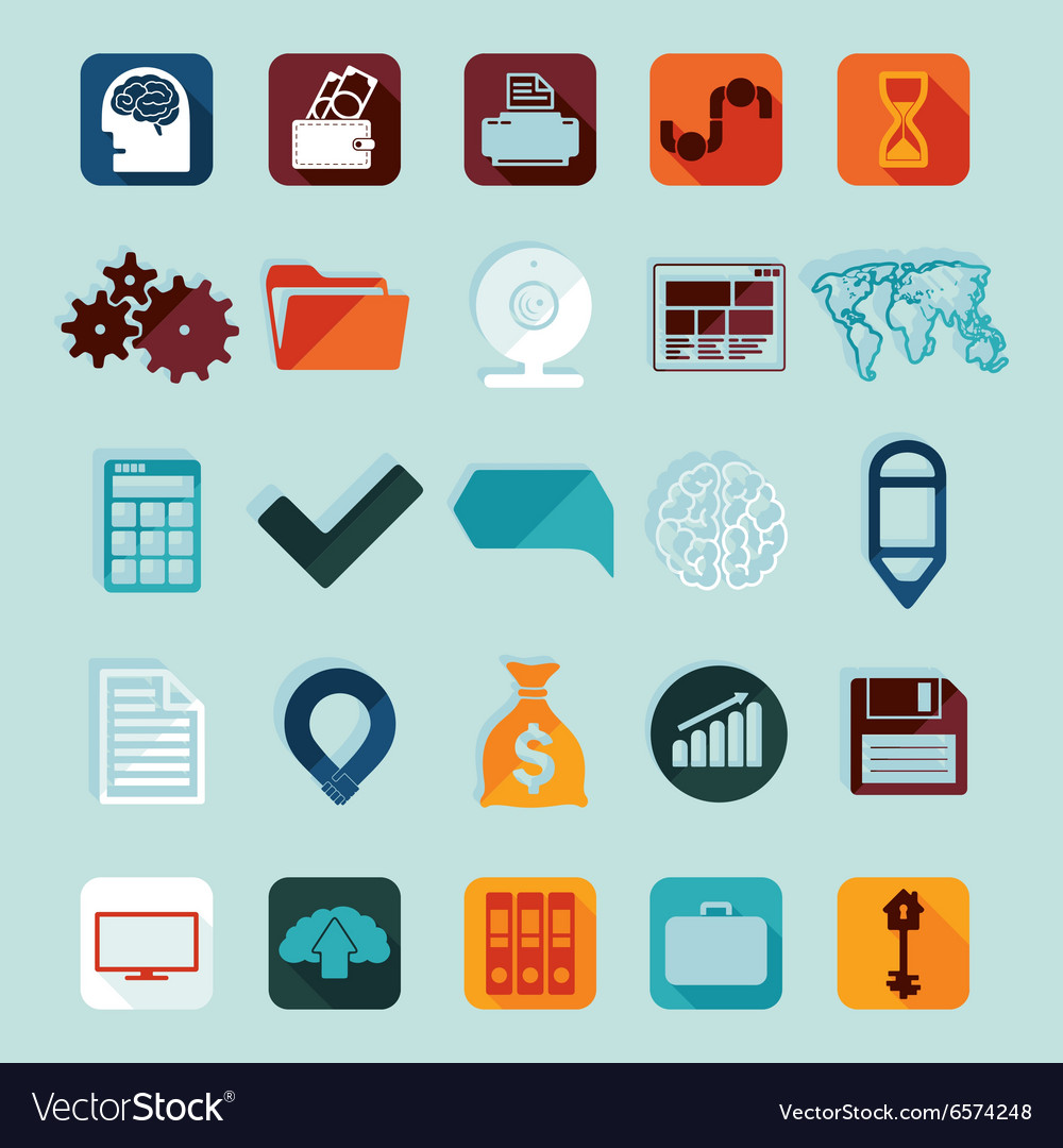 Set of flat icons Royalty Free Vector Image - VectorStock