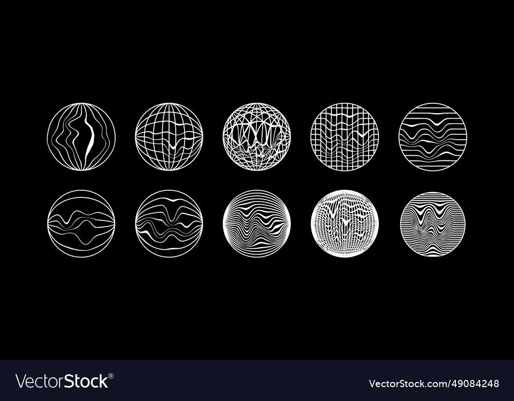 Set of globe circle element grids polar grid