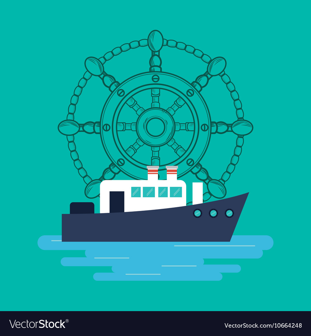 Ship or boat emblem image