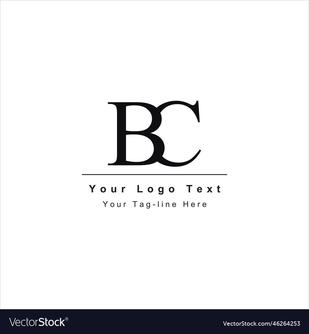 Bc cb logo initial for business letter Royalty Free Vector