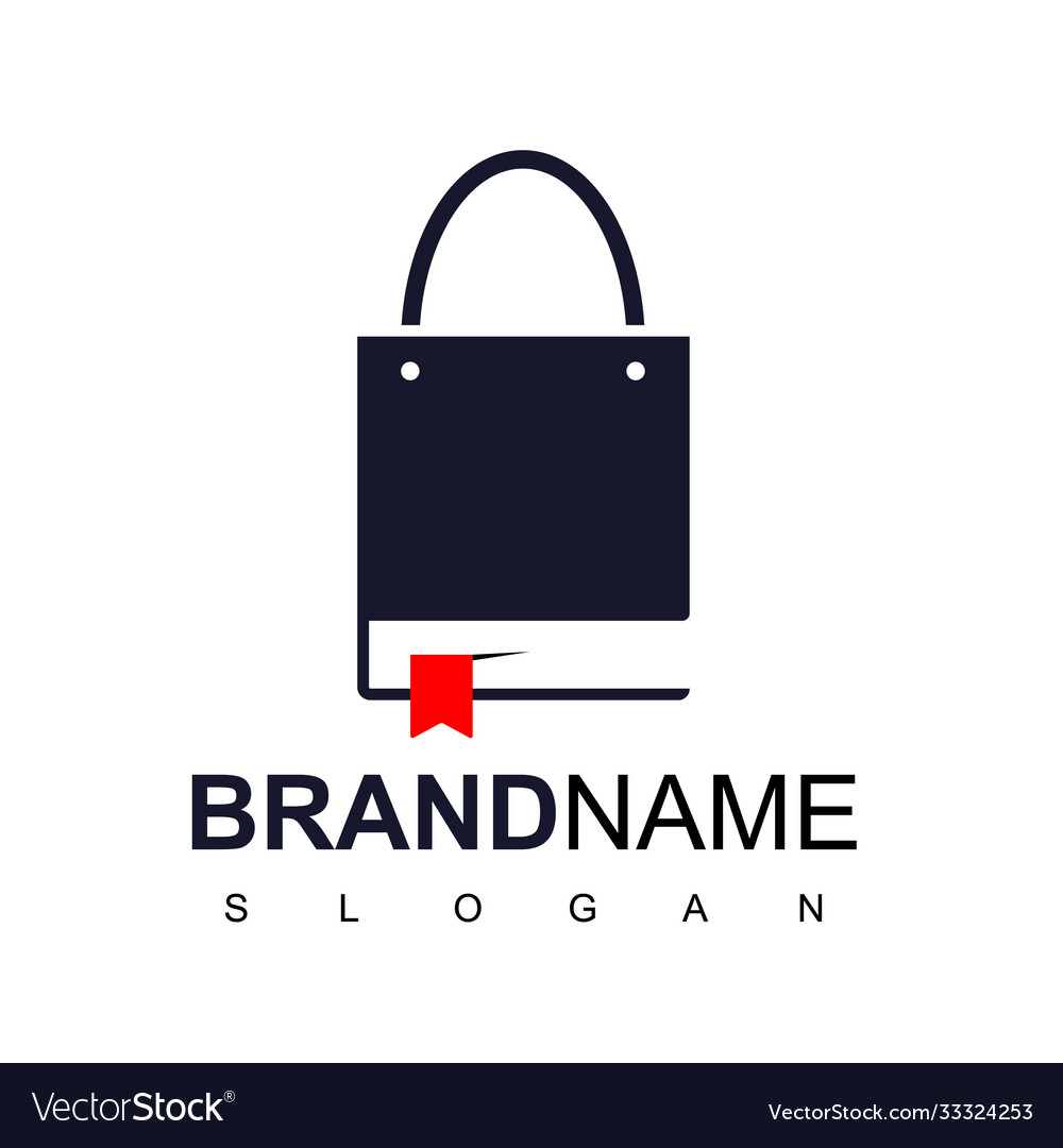 Book and bag for store logo Royalty Free Vector Image