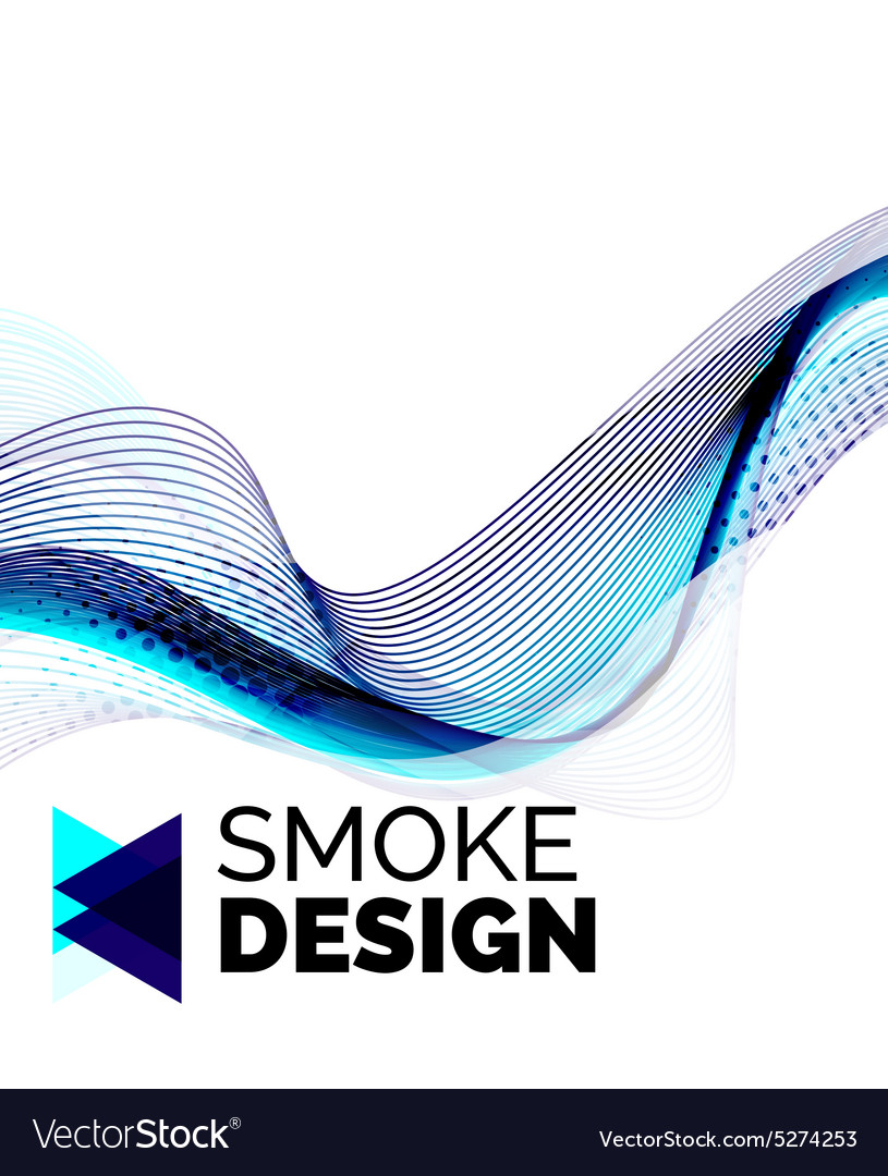 Color smoke wave on white - design element