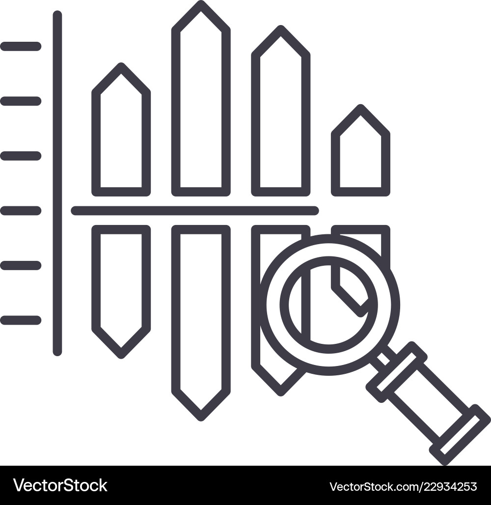 Cost and revenue analysis line icon concept Vector Image