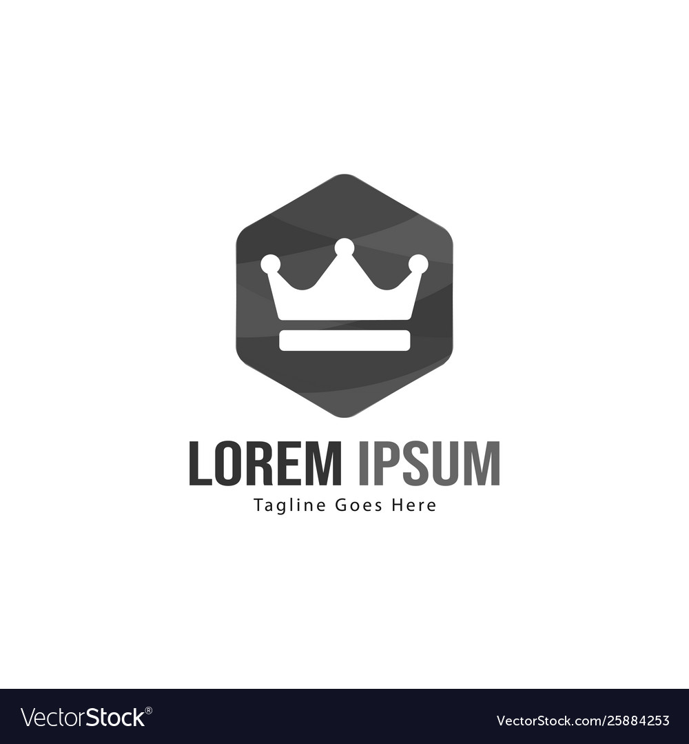 Crown logo template design with frame minimalist