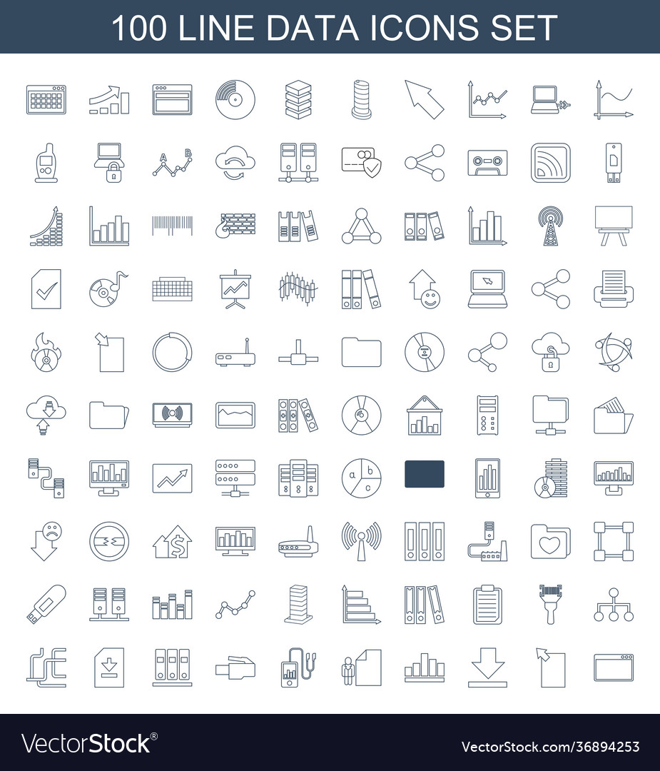 Data icons Royalty Free Vector Image - VectorStock