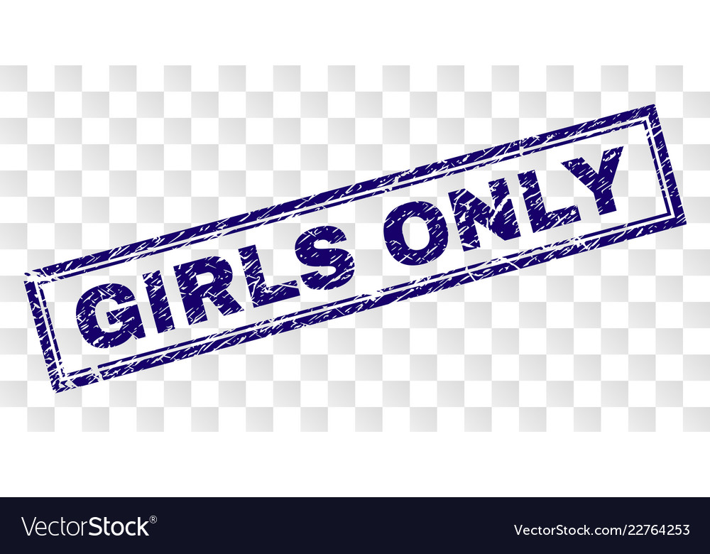 Grunge girls only rectangle stamp Royalty Free Vector Image