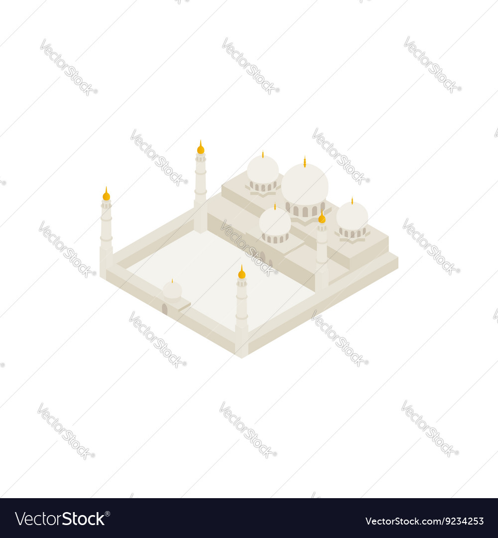 Sheikh zayed grand mosque icon isometric 3d style