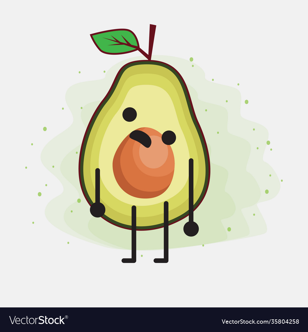 Avocado cute character Royalty Free Vector Image