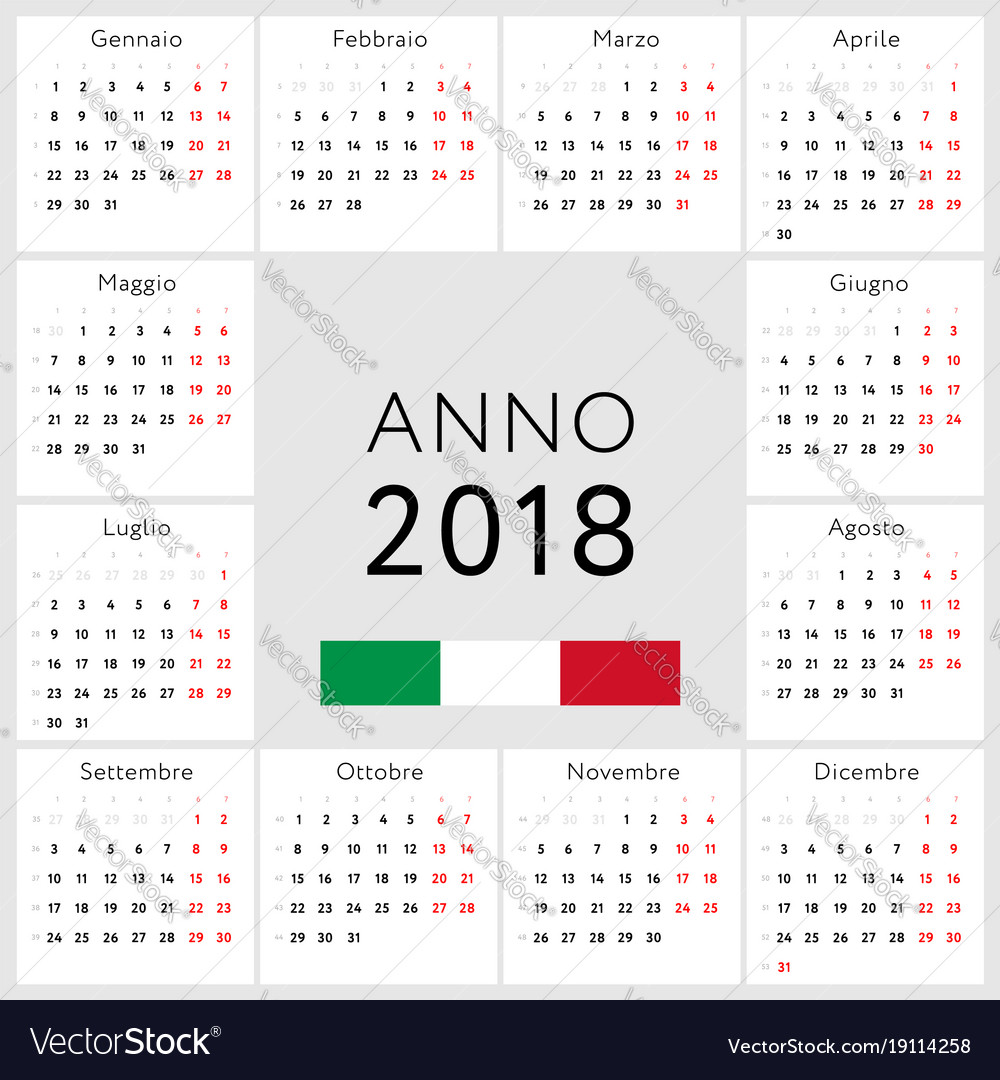 Kalender 2018 Italienische Version