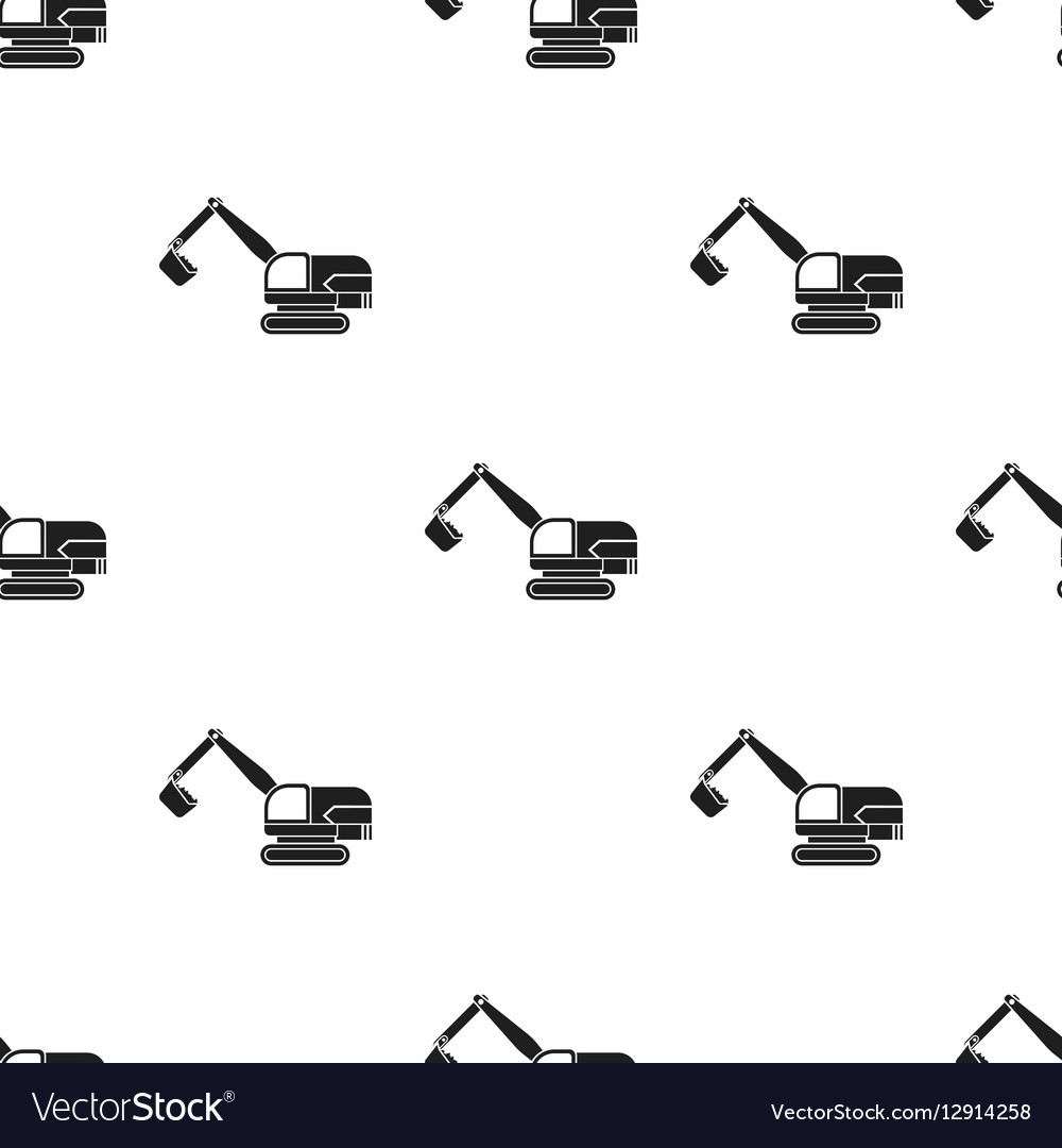 Excavator icon in black style isolated on white