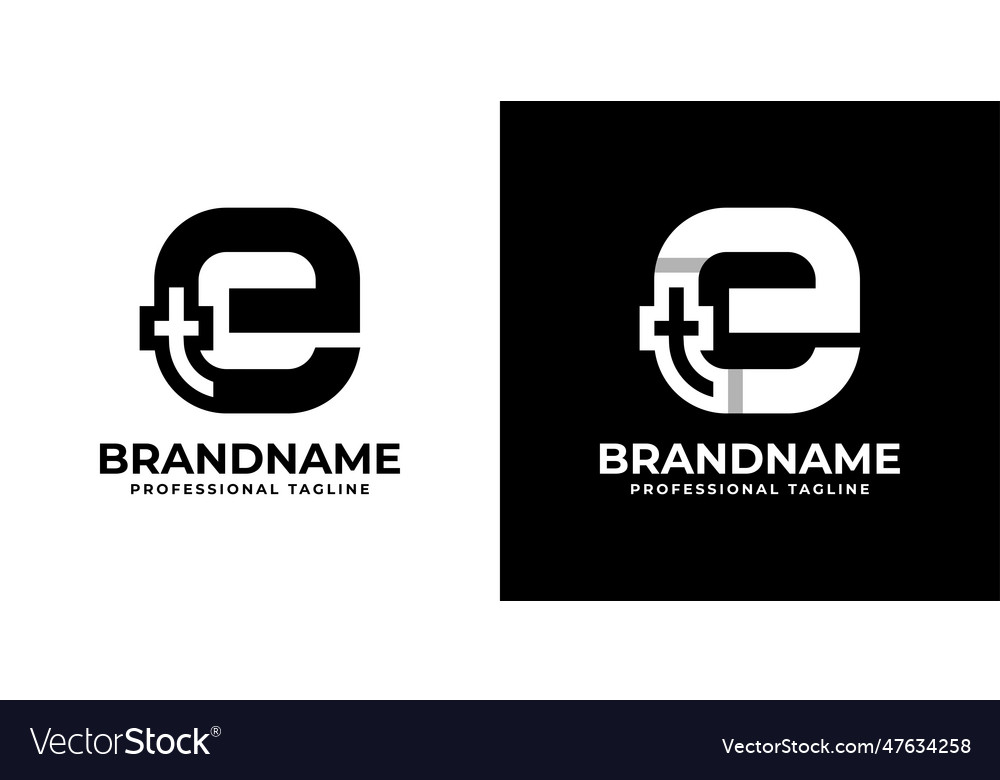 Letter et or te monogram logo suitable for any Vector Image