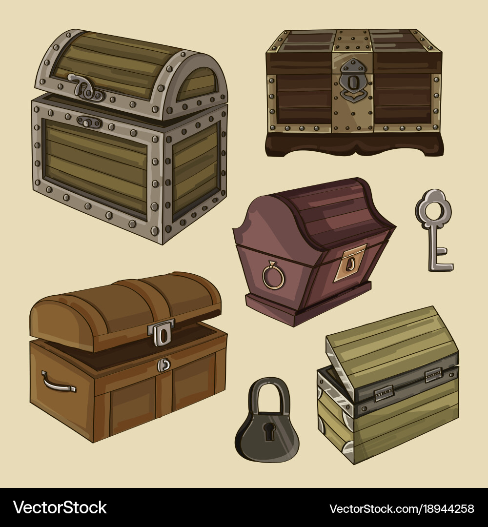 Set chest Royalty Free Vector Image - VectorStock