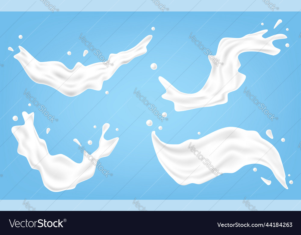 cremige weiße flüssige Spritzer fließende Milch geschmolzen