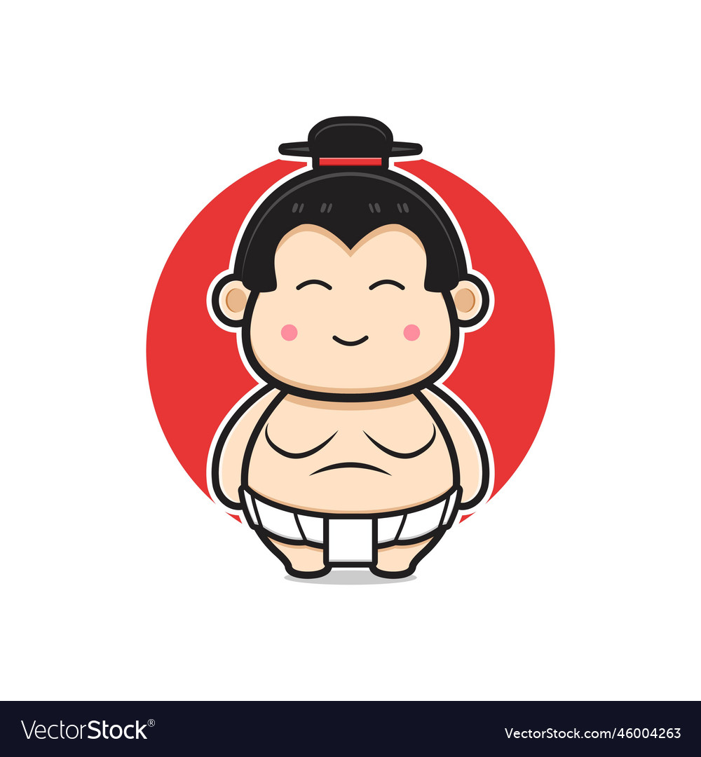 Cute sumo mascot character cartoon icon