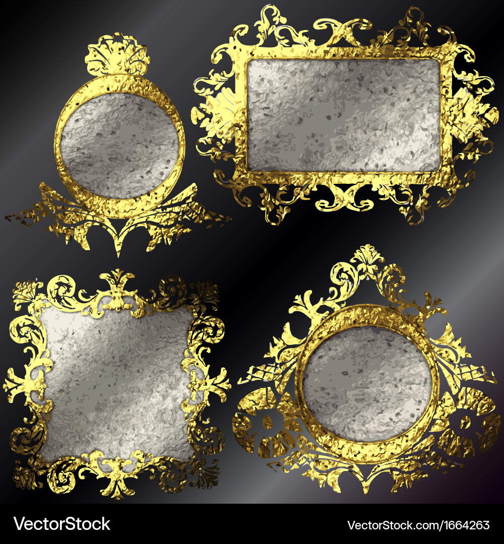 Golden frames set Royalty Free Vector Image - VectorStock