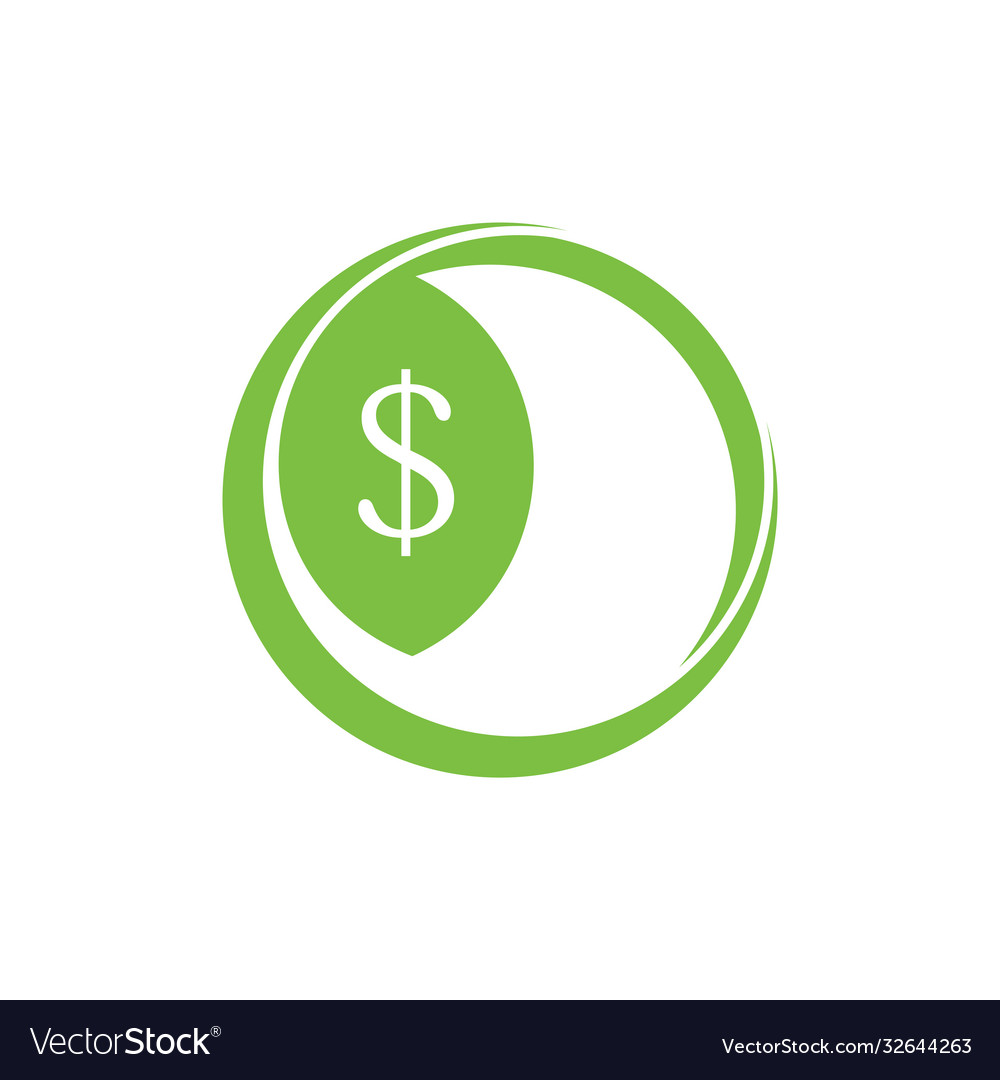 Green money leaf grow symbol logo Royalty Free Vector Image