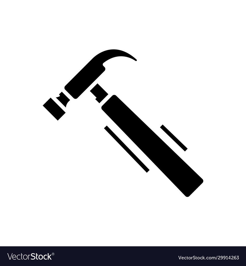 Hammer black icon concept Royalty Free Vector Image