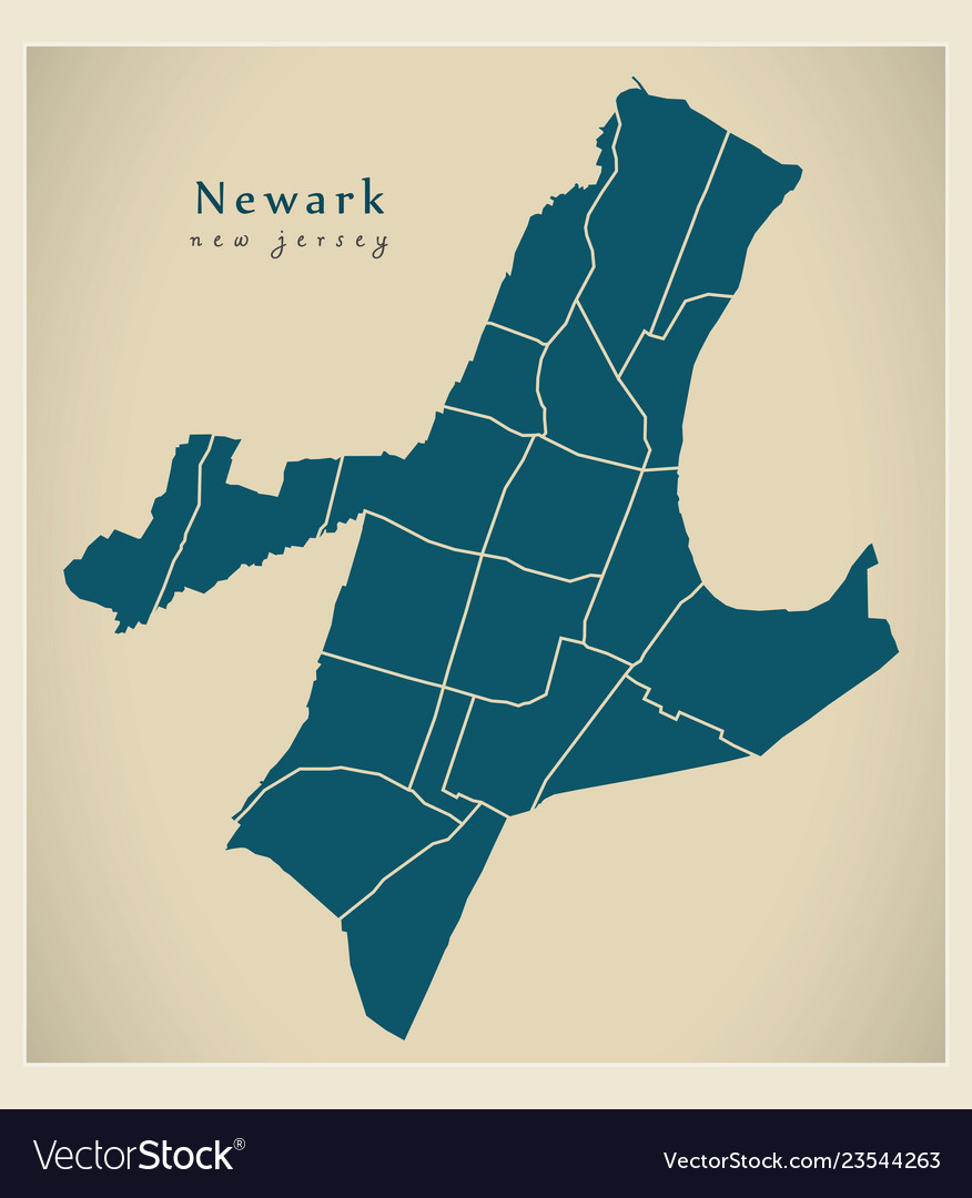 Modern city map - newark new jersey