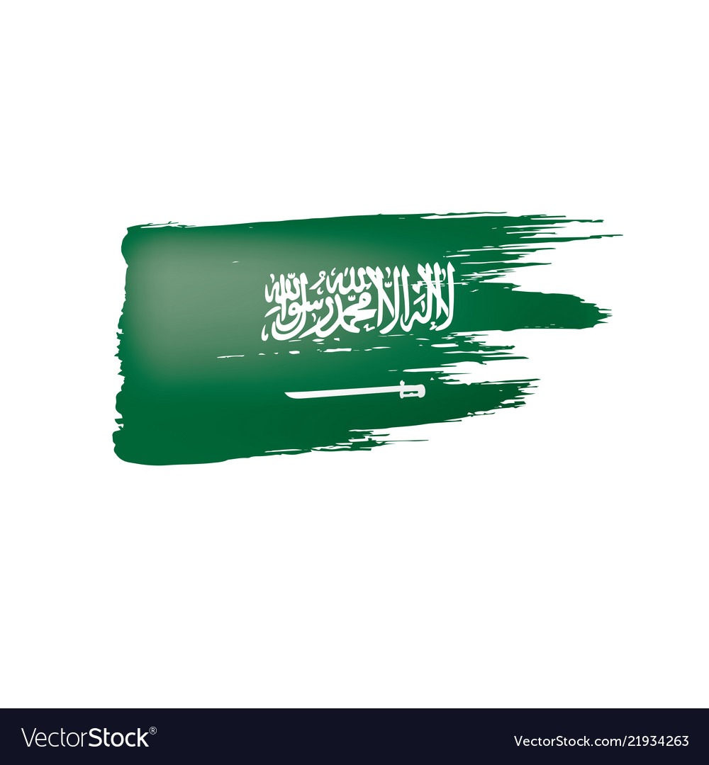 Saudi arabia flag on a white