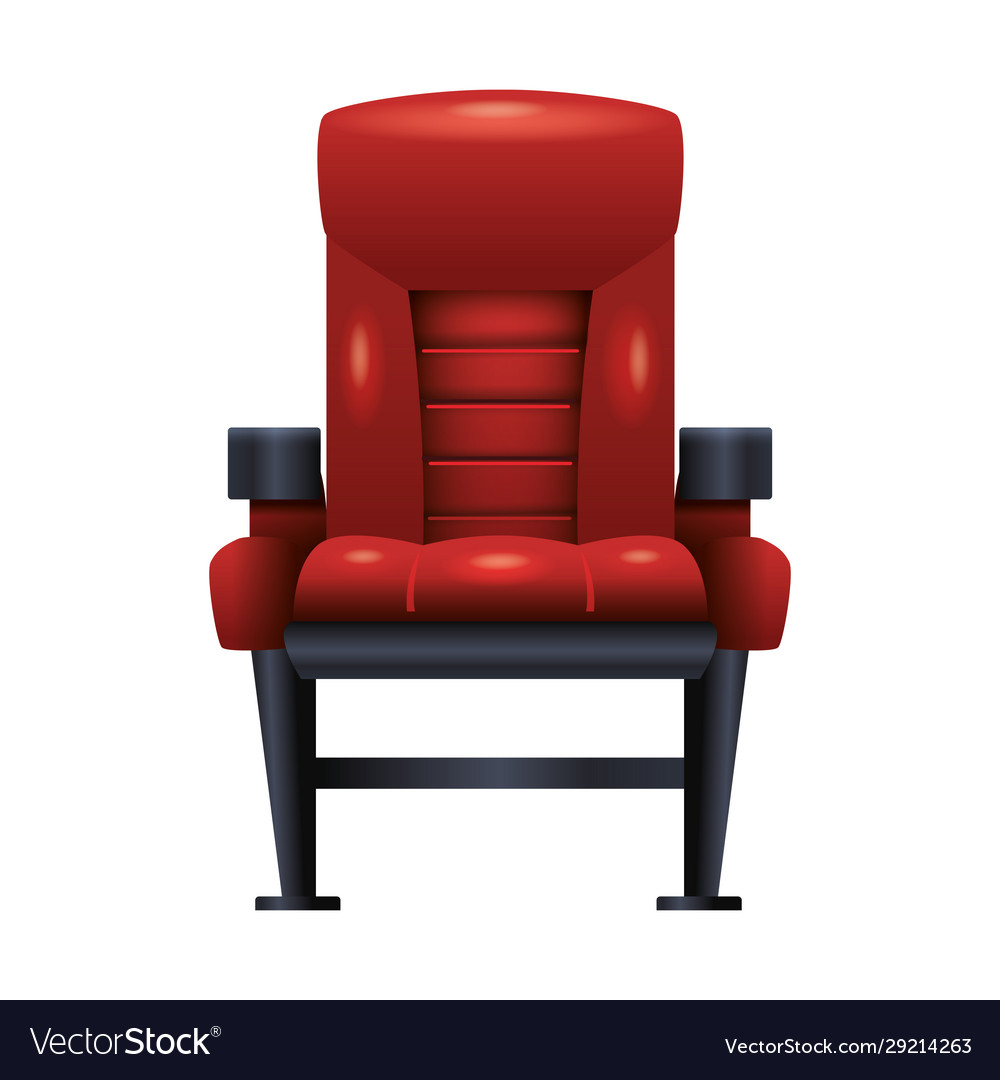 Theater chair icon over white background