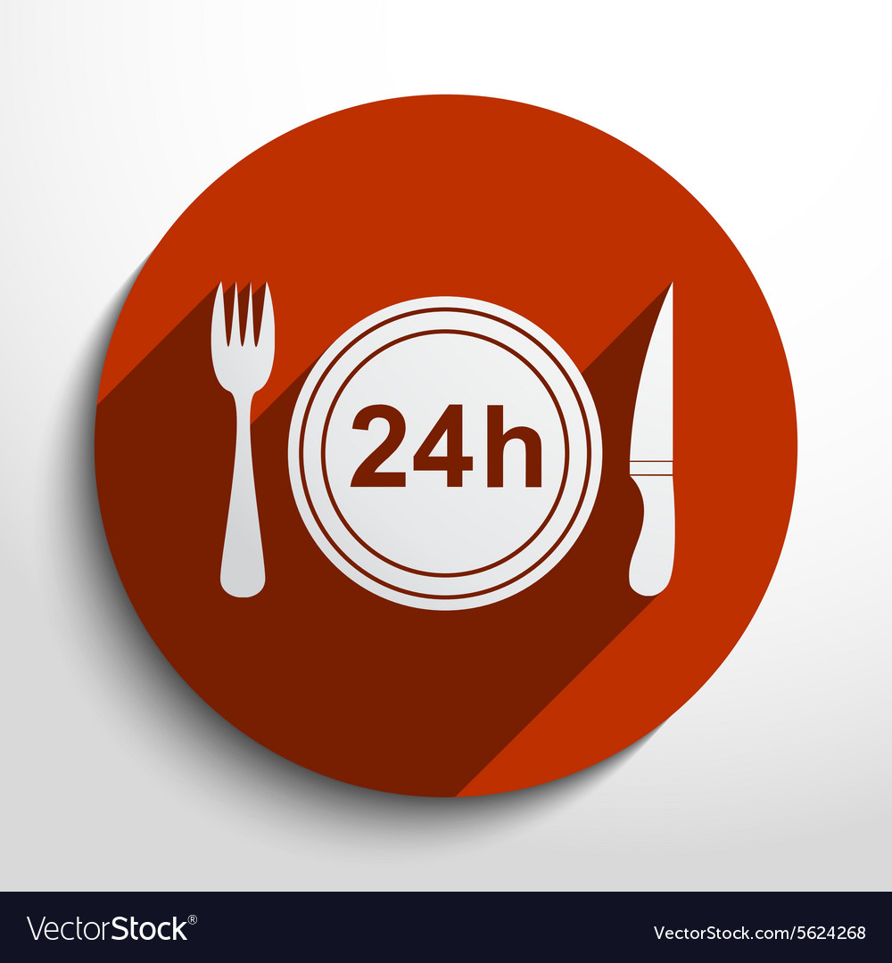 24 Hour Delivery Food Service Royalty Free Vector Image