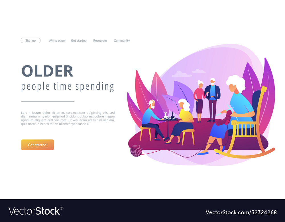 Activities for seniors concept landing page