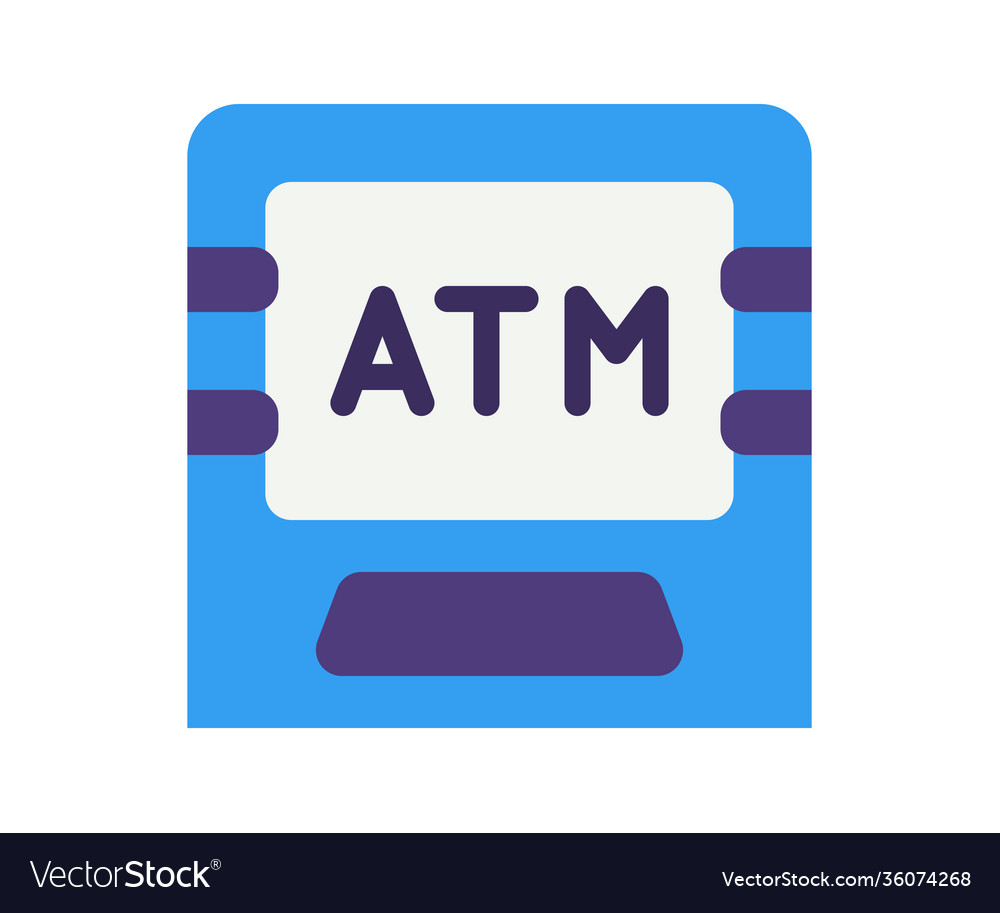 Atm machine debit single isolated icon with flat