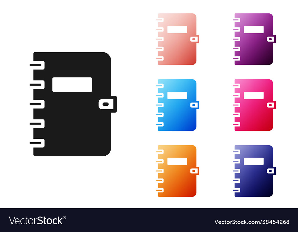 Black notebook icon isolated on white background Vector Image