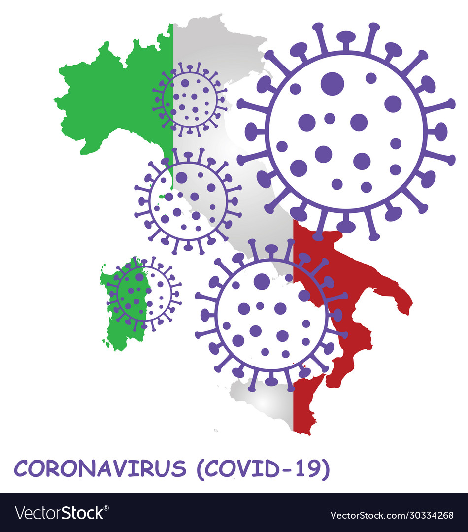 Coronavirus covid19 19 italy map Royalty Free Vector Image