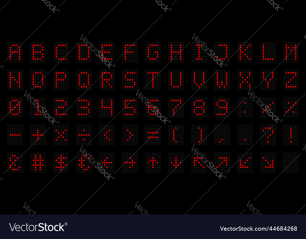 Led digital alphabet for electronic