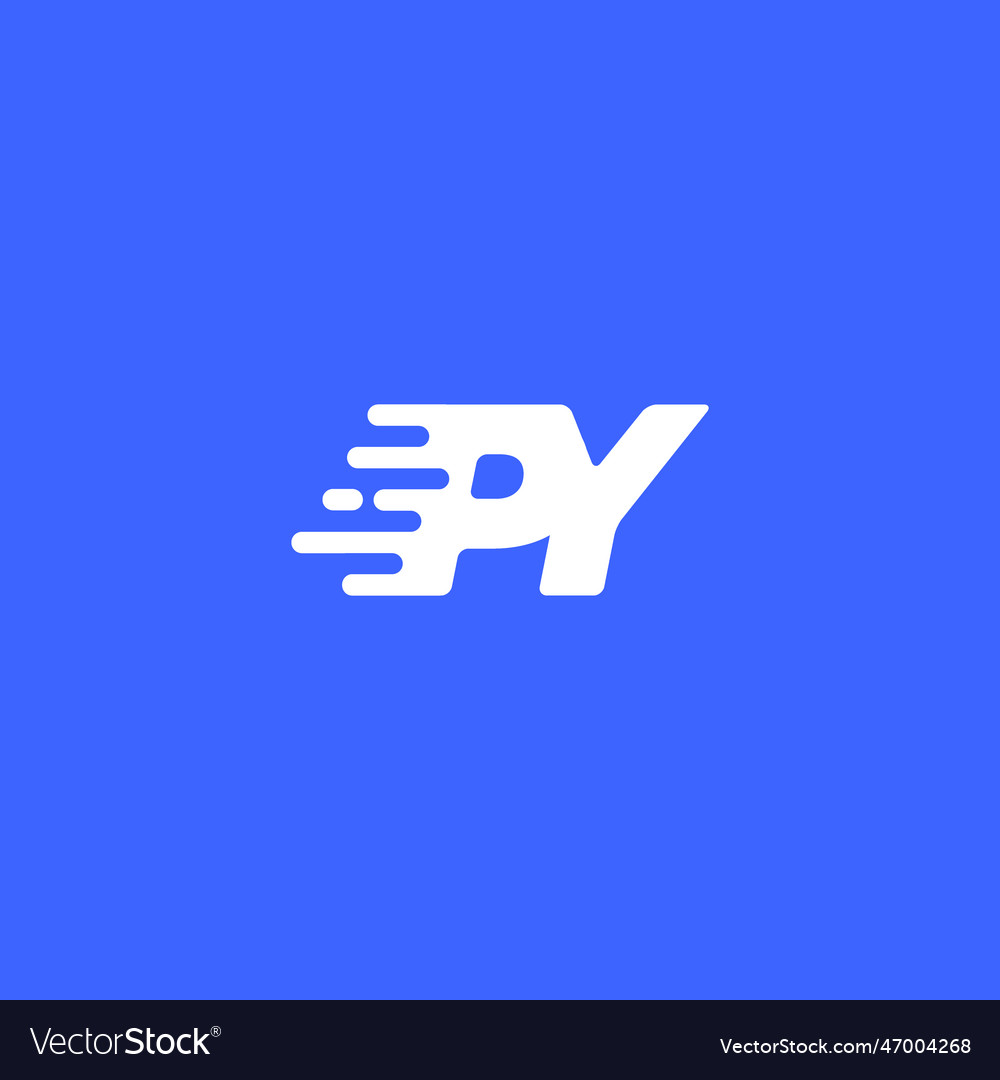 Letter py fast speed technology modern logo design