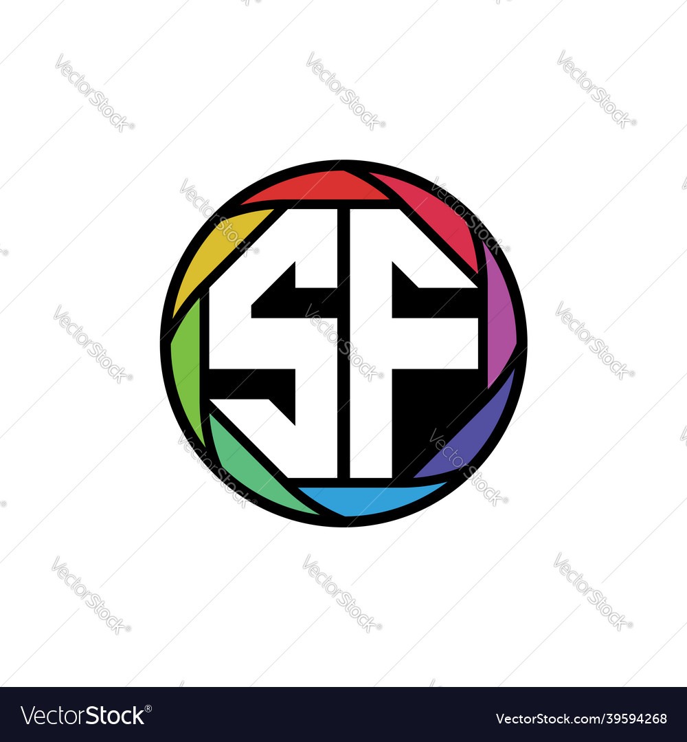 Sf monogram polygonal rainbow