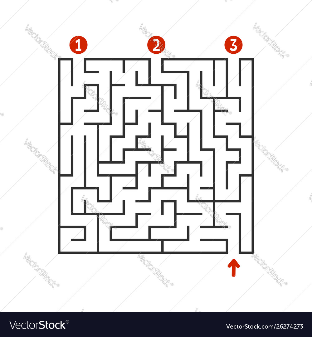 Abstract square maze game for kids puzzle Vector Image