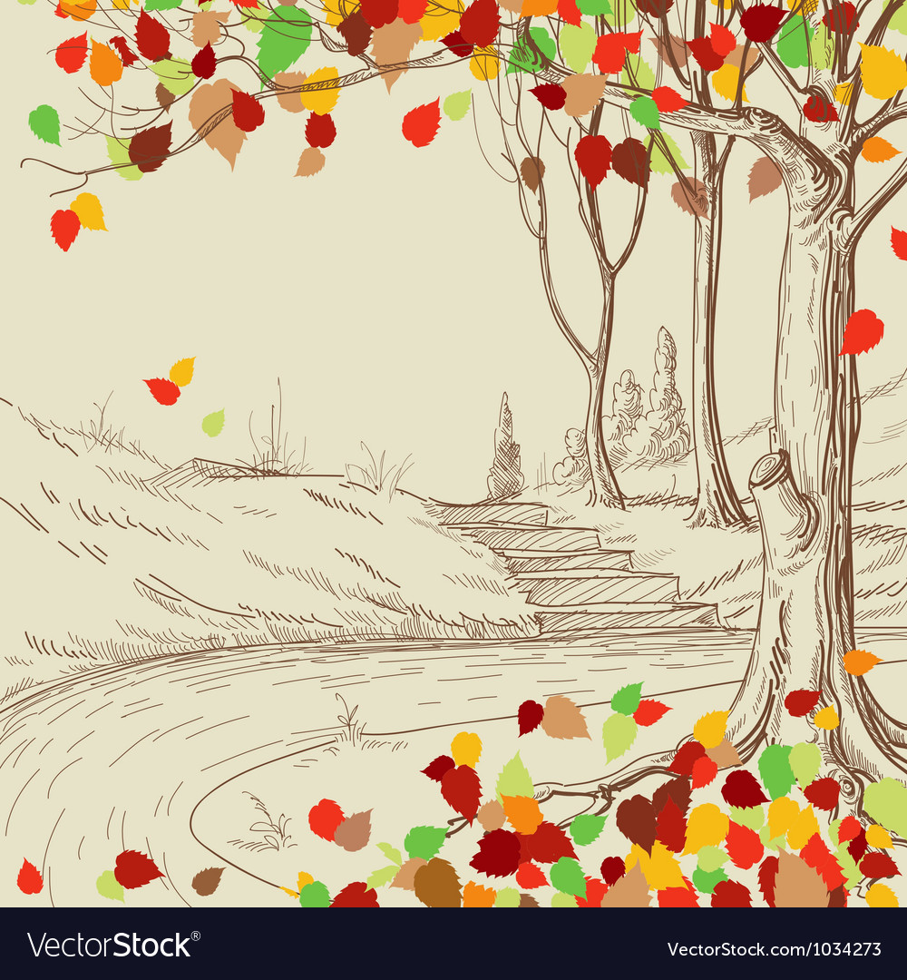 fall tree drawing