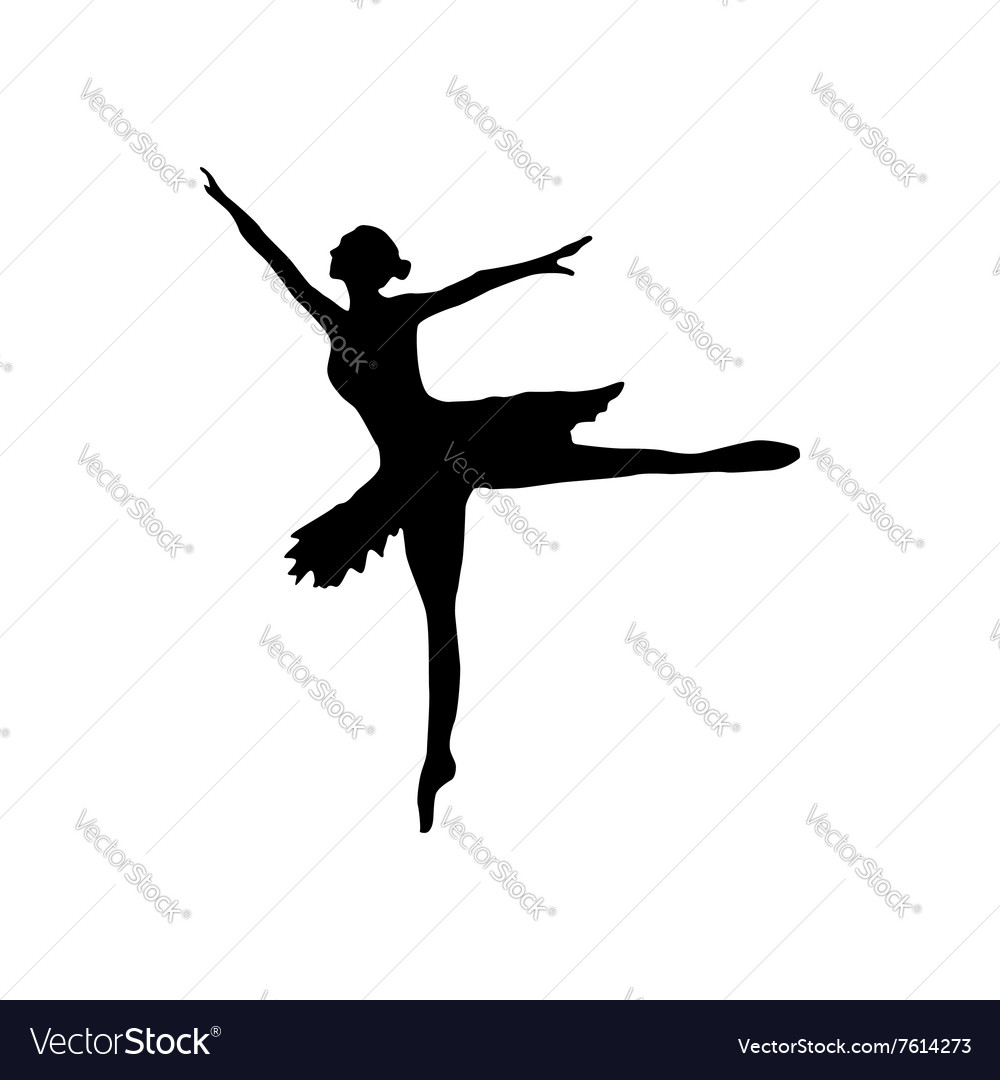 Download Ballerina silhouette black Royalty Free Vector Image