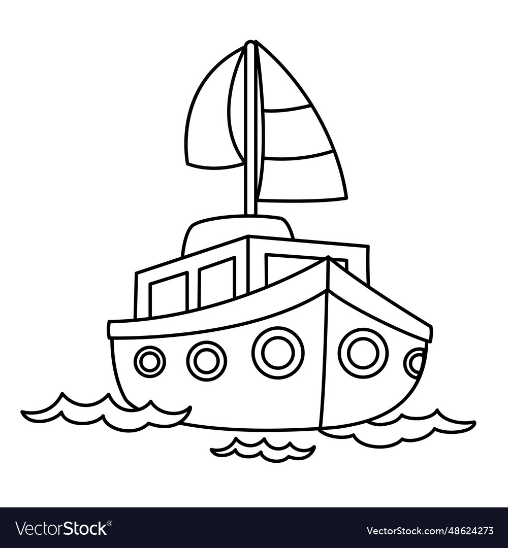 Black and white boat Royalty Free Vector Image