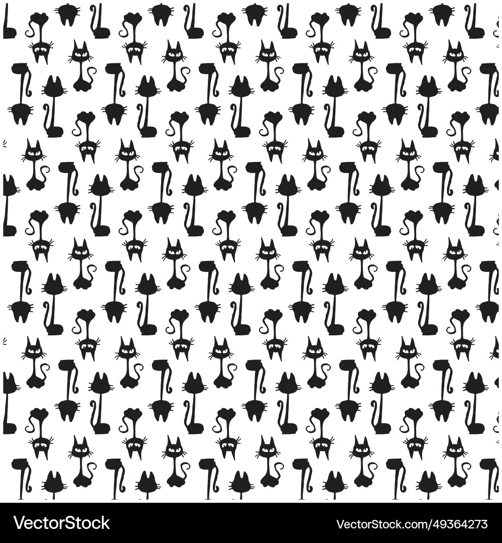 Solid Cat Pattern Cat seamless pattern Royalty Free Vector Image