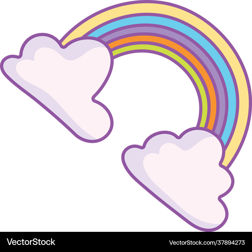 Cute rainbow clouds Royalty Free Vector Image - VectorStock
