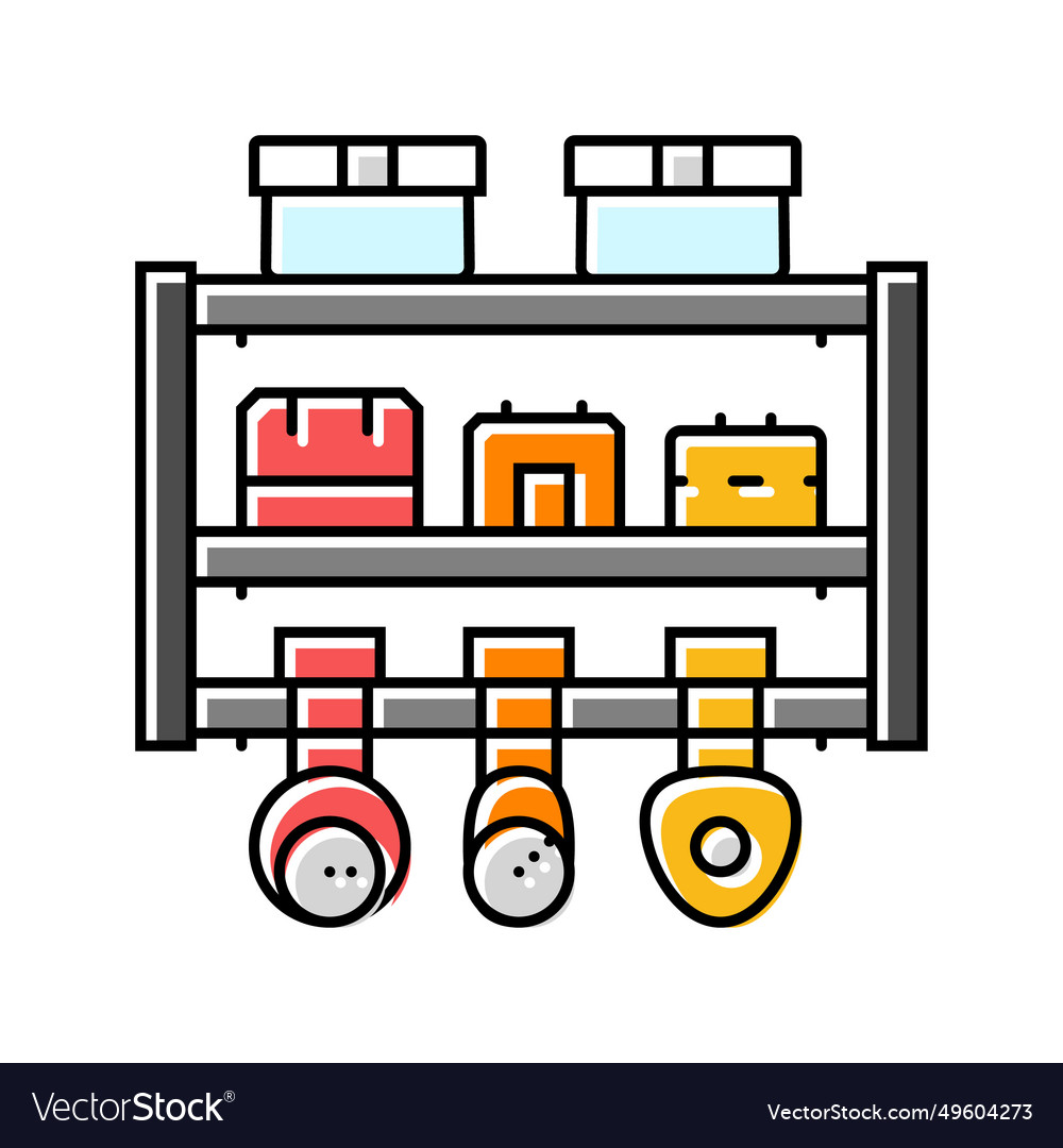 Drill shelf garage tool color icon