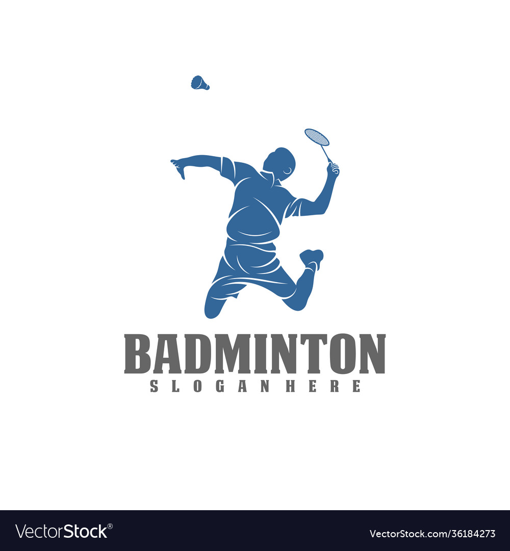 Modern passionate badminton player in action logo Vector Image