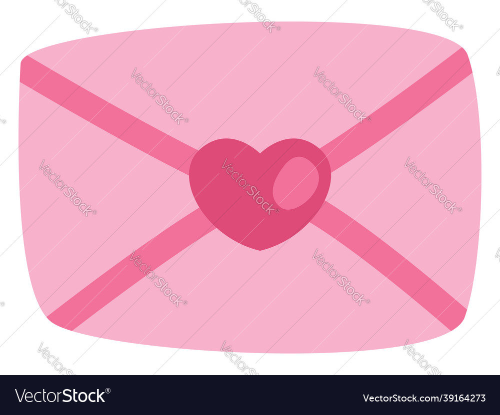 Pink love letter on a white background Royalty Free Vector