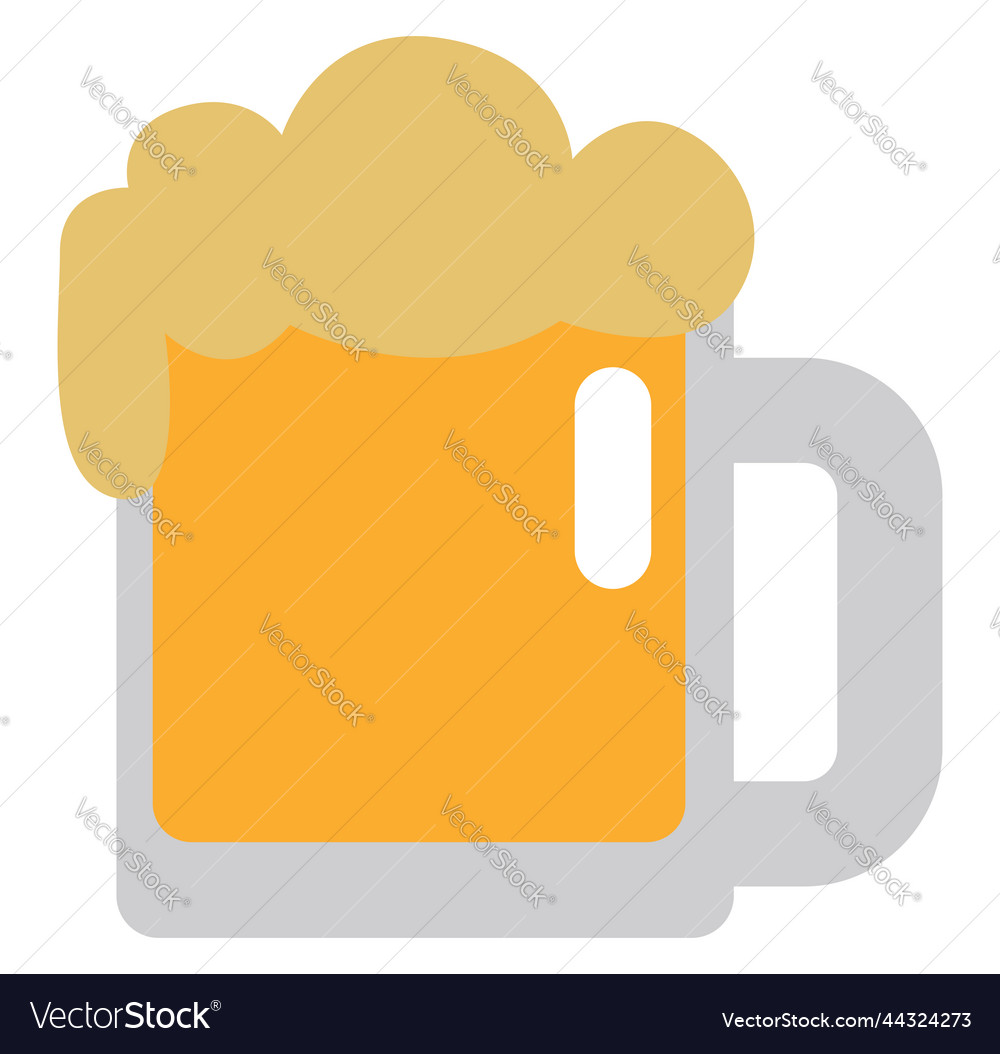 Pint of beer on a white background Royalty Free Vector Image