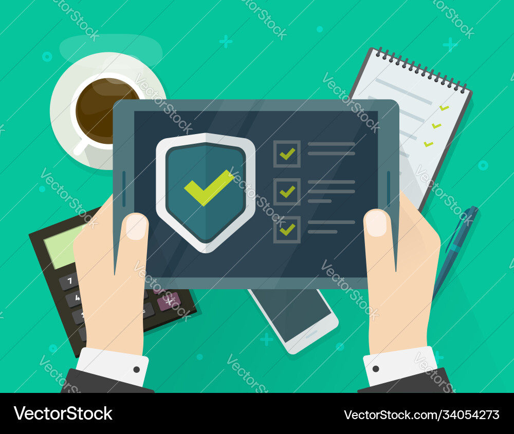 Security verification check list digital test on Vector Image