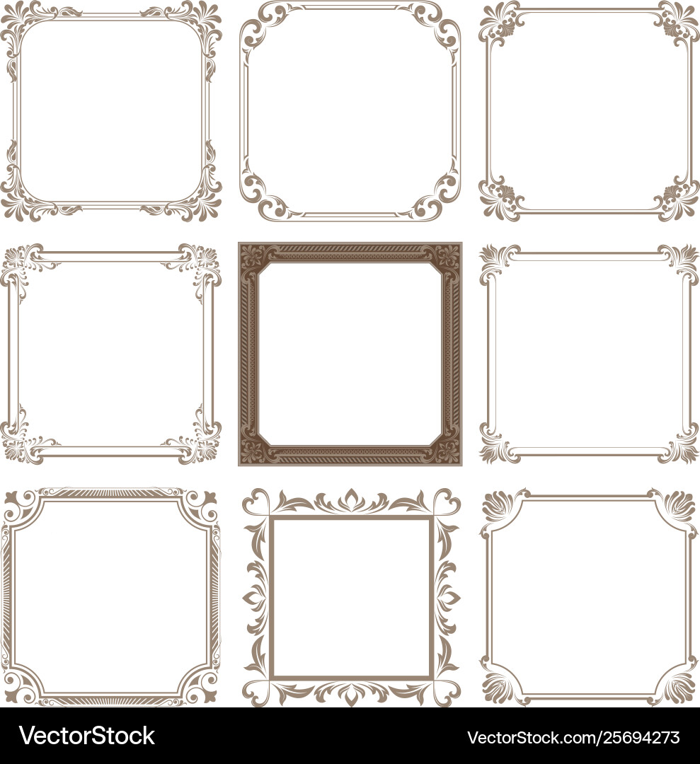 Set decorative frame Royalty Free Vector Image