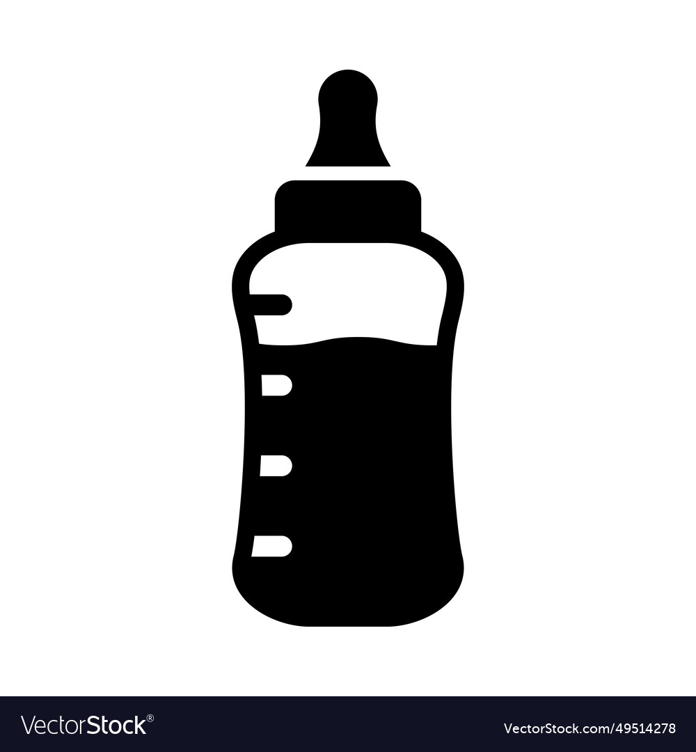 Baby bottle glyph icon for personal