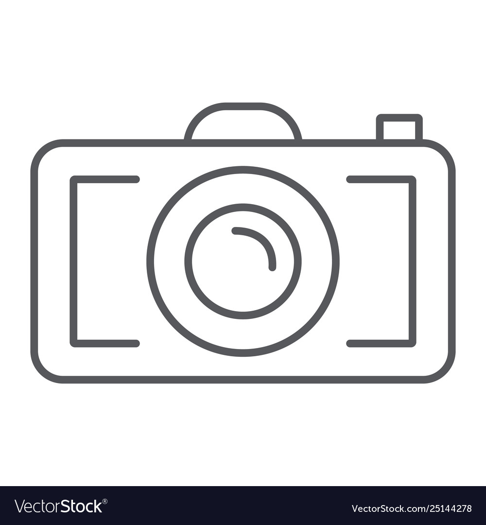 Camera thin line icon photography and shoot